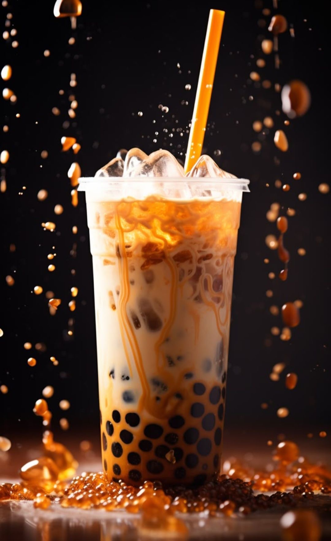 İce caramel bubble latte